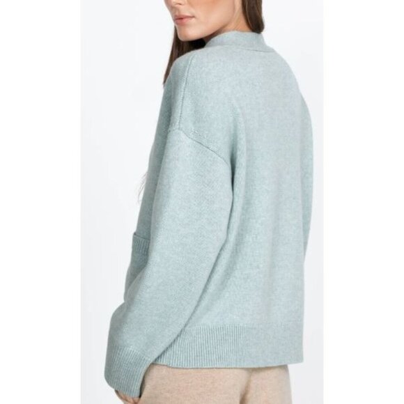 Calme Pocket Cardigan Women Size Large NWT Wool Cashmere Blend Oversized - Picture 3 of 15